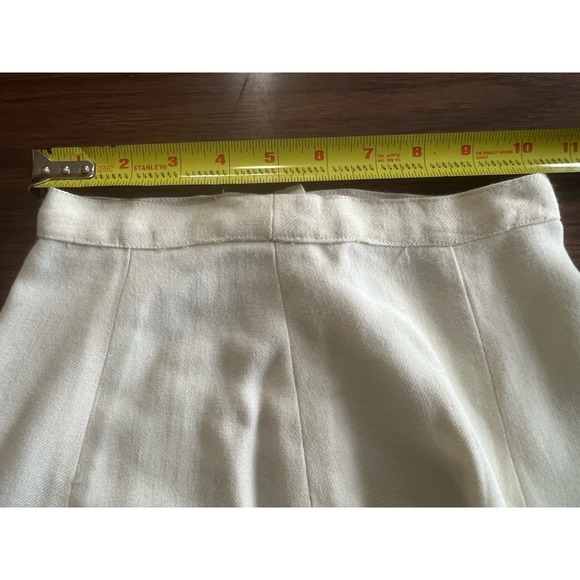 Vintage Cream Ivory Wool Skirt XS 21 In Waist 1950s 1960s Scandinavian Trim - Picture 7 of 8